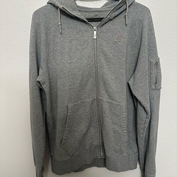 Nike Gray Zip-Up Hoodie - Picture 1 of 10